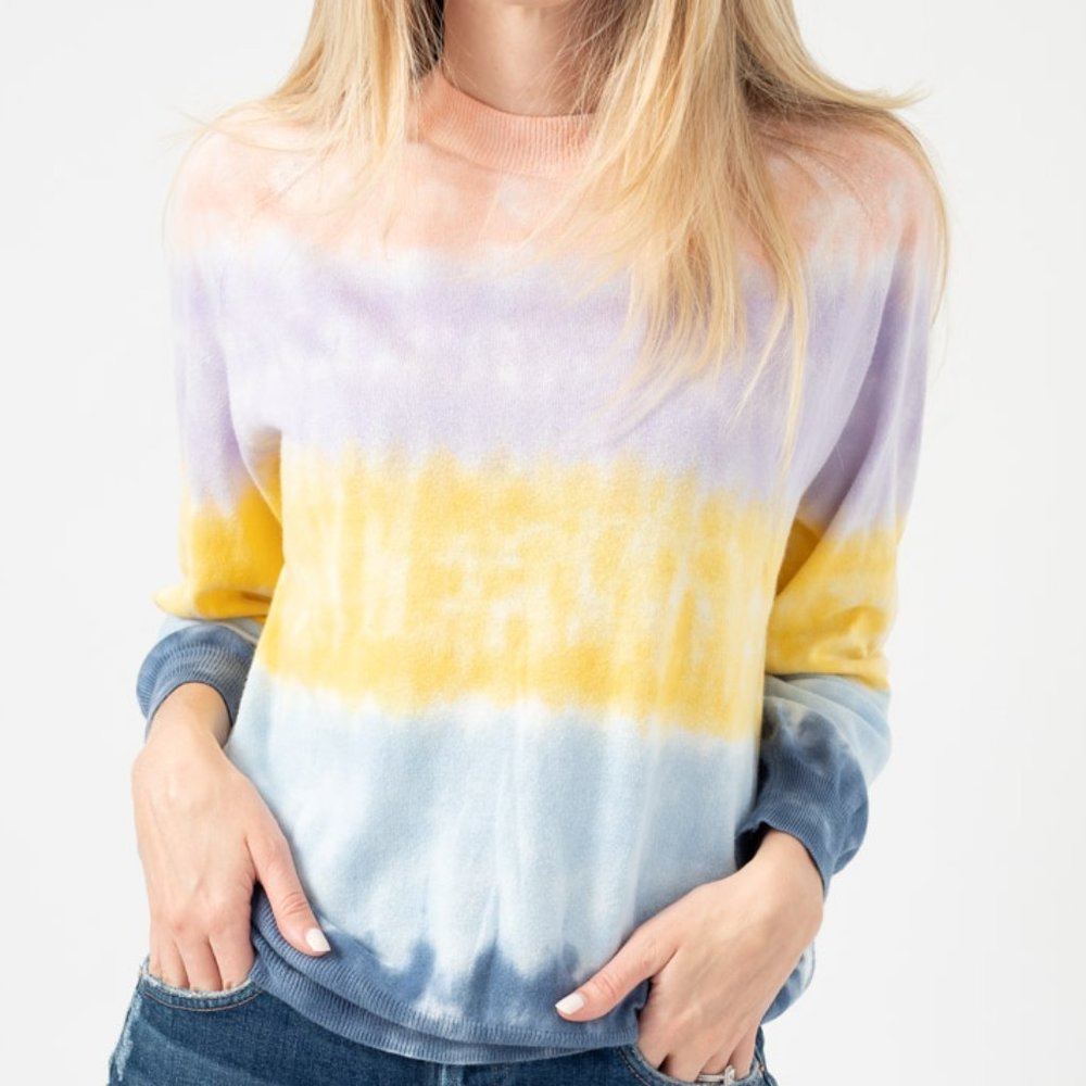 27 MILES MALIBU Brentley Dip Dyed Long Sleeve Crewneck